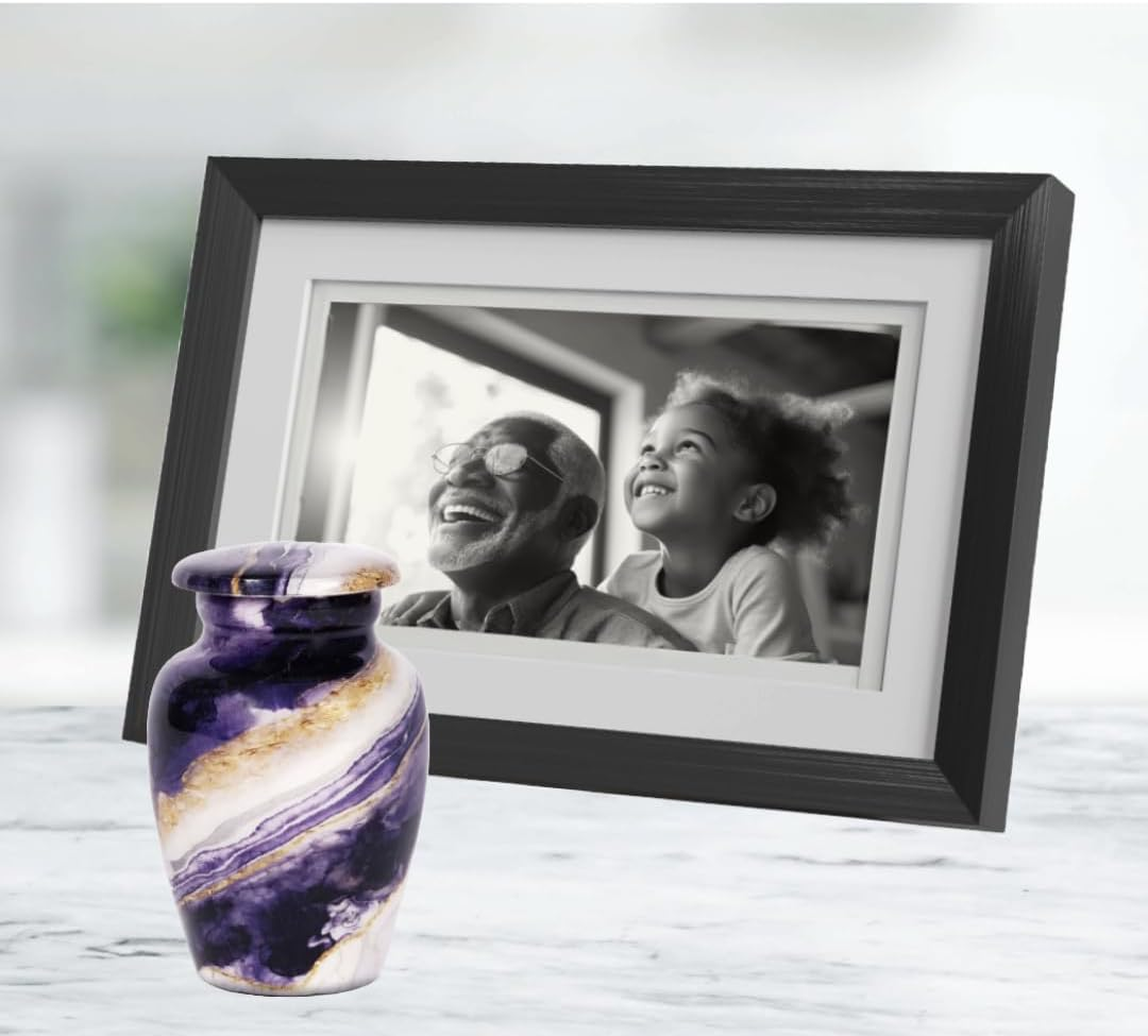 Dream River &ndash; Set of 4 Small Keepsake Cremation Urns for Human Ashes &ndash; Mini Funeral Urns for Ashes &ndash; Navy Blue image number 6