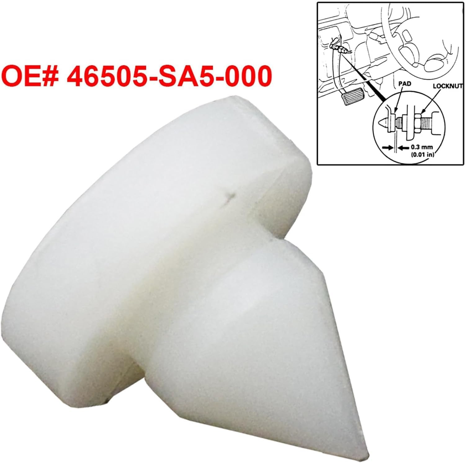 Puryupearl 4 Pcs White Clutch Pedal Stop Pad Clutch Pedal Stop Pad 46505-SA5-000 46505SA5000 for Acura-Civic Brake Pedal Limit Block Brake Limiter Pad Pedals and Pedal Accessories image number 2