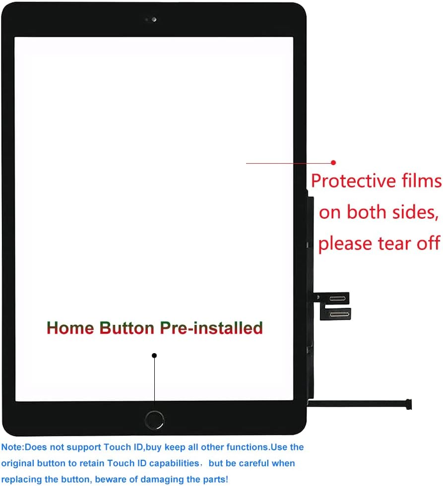 Touch Screen Replacement [2 Pack] VDASO for Ipad 7 7Th/8 8Th Gen Digitizer 2019/2020 10.2 Inch,For 7Th 8Th Generation A2197 A2198 A2200, A2270 A2428 A2429 A2430 with Home Button,Camera Bracket (Black) image number 2