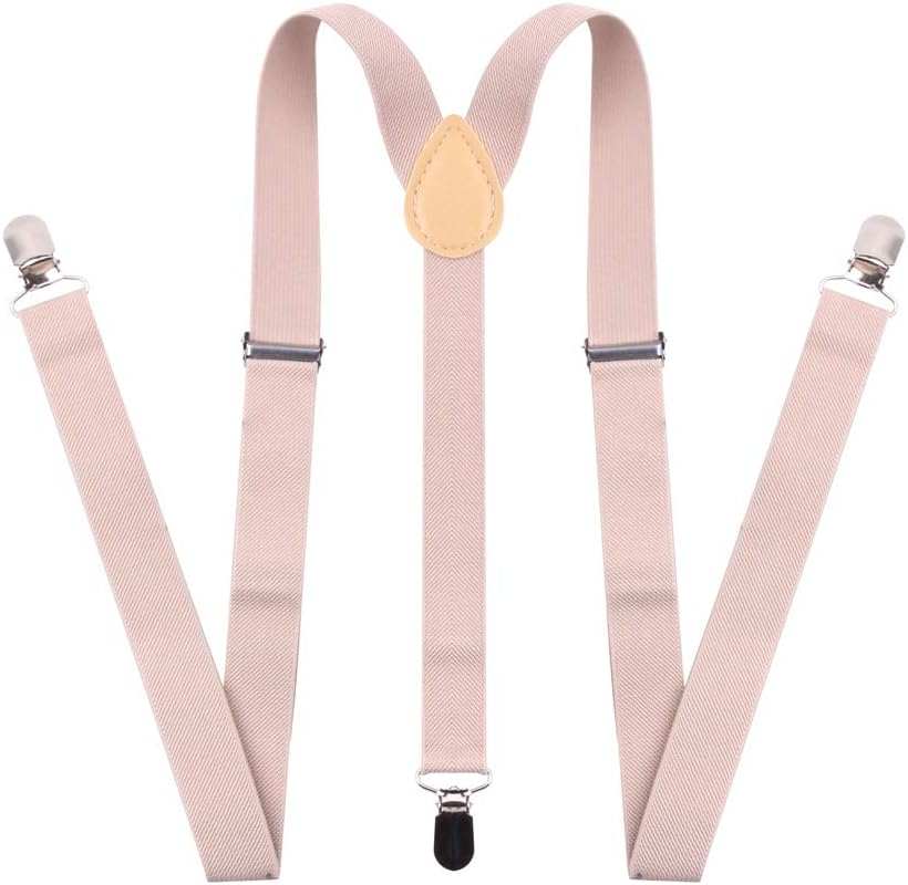 Chiyu-Yang Suspenders Bow Tie for Men and Women - Adjustable Tall Stature Elastic Y Back Style with Strong Metal Clips