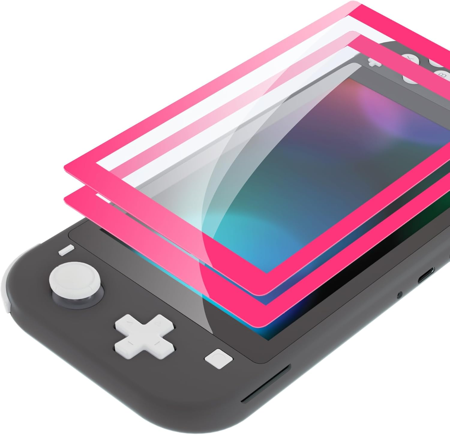 Extremerate 2 Pack Hunter Green Border Transparent HD Clear Saver Protector Film, Tempered Glass Screen Protector for Nintendo Switch Lite [Anti-Scratch, Anti-Fingerprint, Shatterproof, Bubble-Free]