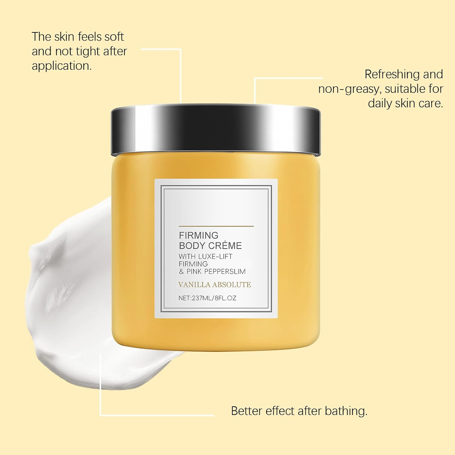 Firming and Lifting Body Creme, Vanilla Firming Body Lotion, Containing Luxurious Lifting and Firmings Complex and Pink Pepper Extract ，Nourishes Dry Skin on Skin Visibly Firmer (4Pcs) - 2Pcs image number 3