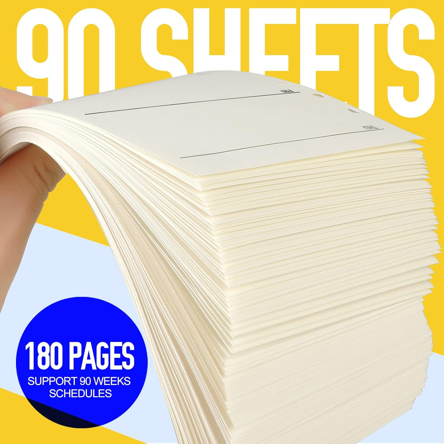 LEOBRO A5 Refill Paper, Weekly Planner Daily Planner Refill Paper, A5 Binder Planner Inserts, A5 Loose Leaf Notebook Paper, 6 Ring A5 Refill Paper for Agenda Work Planner, 90 Sheets/180 Pages image number 6