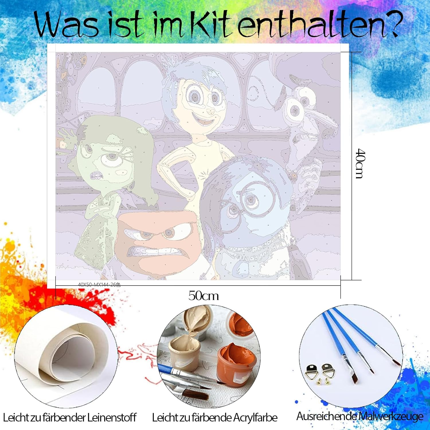 A98K Painting by Numbers Children from 7 8 9 10 Years Girls, Crease-Free Canvas Pictures for Beginners, Paint by Numbers Adults and Teenagers, Gift for Wall Decoration, 40 X 50 Cm image number 2