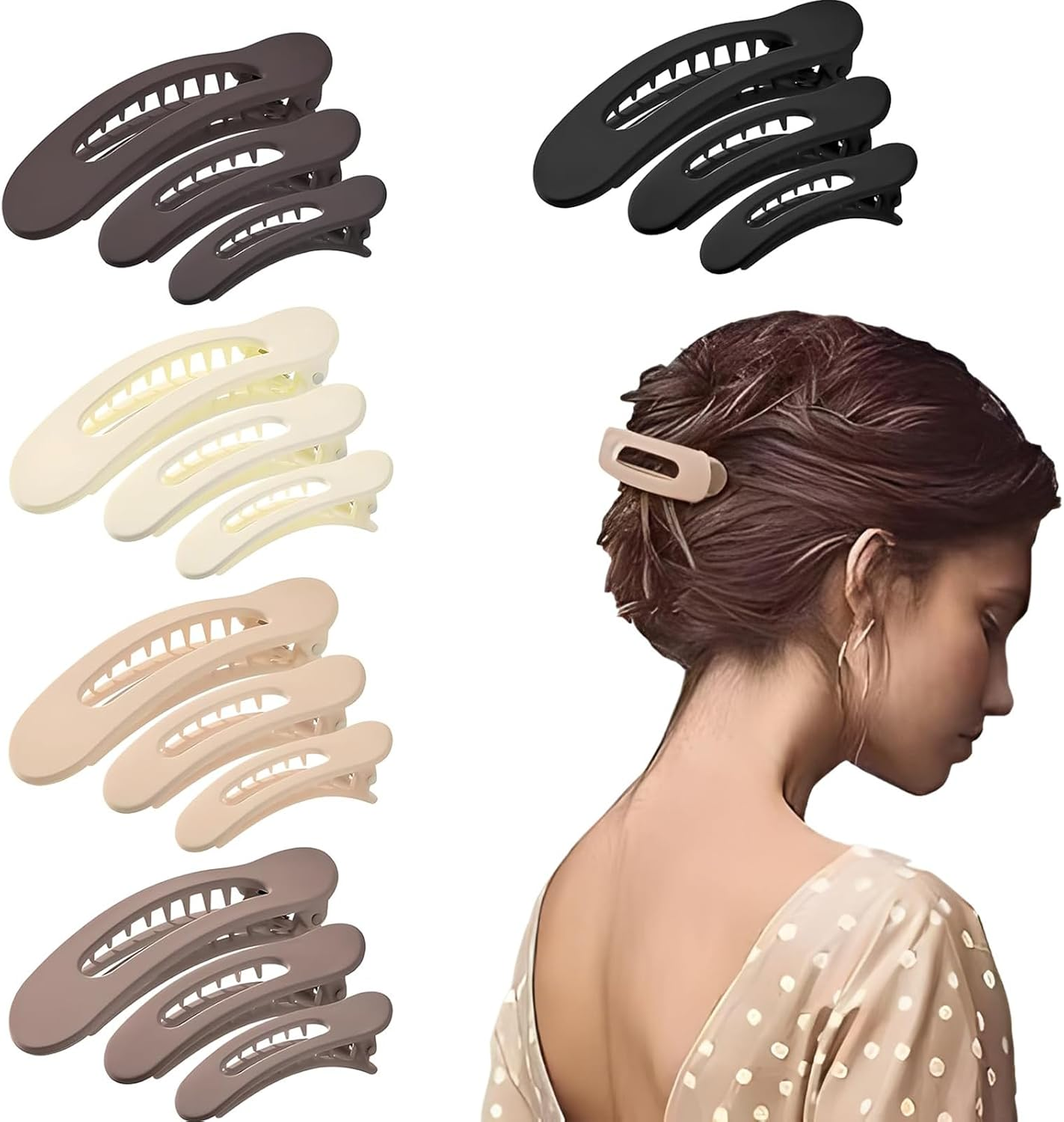 Bamyli Women'S Hair Clips - Pack of 15 Flat Hair Clips & Duckbill Hair Clip, Non-Slip for Everyday Sports, Thick and Thin Hair image number 6