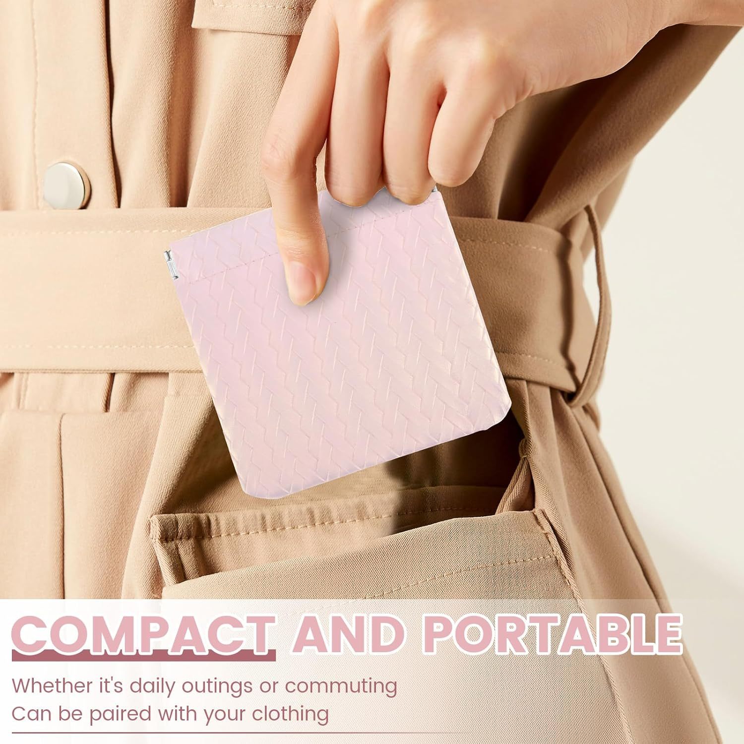 DJAPWPX-5 Pcs Small Makeup Bag for Purse Waterproof PU Leather Cosmetic Bag Portable Pocket Pouch Multifunctional Mini Makeup Bag Set for Women Makeup Organizer image number 5