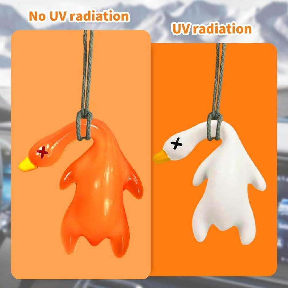 10PCS Duck Car Accessories, Color Changing Roast Duck Creative Pendant, Cute Creative Interior Decoration, UV Temperature Reminder, Suitable for Indoor and Outdoor Pendant image number 2