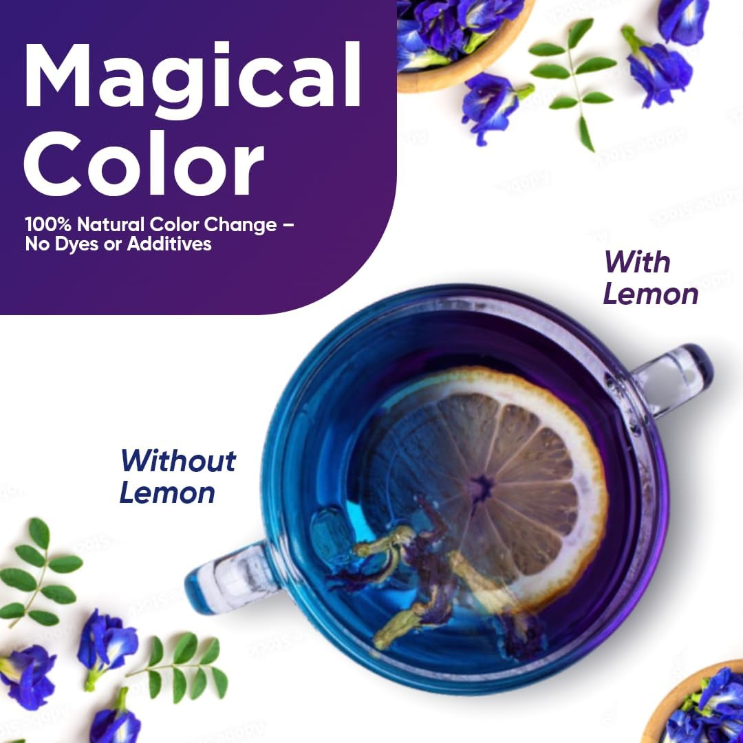 Zyanna Butterfly Pea Flower Tea with Lemongrass &ndash; 20 Pyramid Tea Bags | Caffeine-Free Herbal Blue Tea | Vegan & Non-Gmo | Natural Color for Cocktails, Mocktails | Brew Hot or Iced image number 1