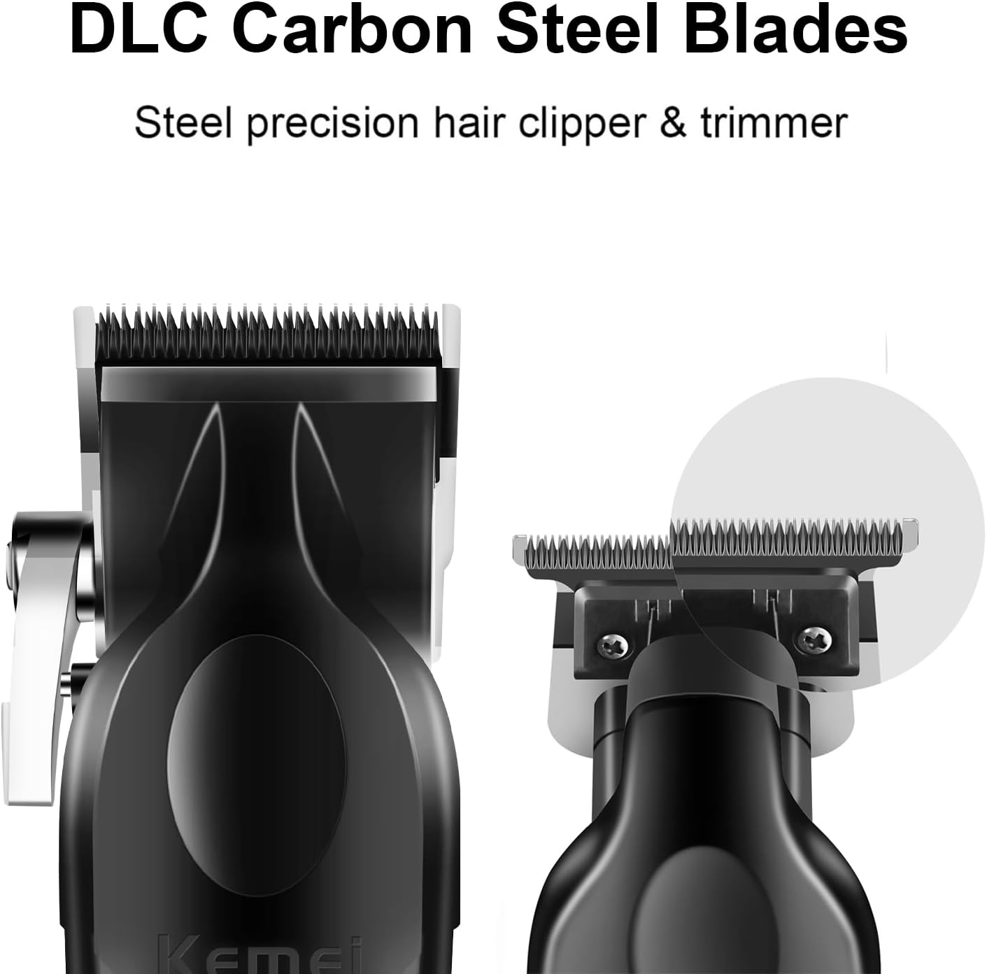 KEMEI Hair Clipper and Trimmer Set Professional Cordless Hair Clipper for Men Electric Beard Trimmers Barber Hair Cuttings Kit, T Blade Trimmers for Men, KM-2296，KM-2299 image number 5