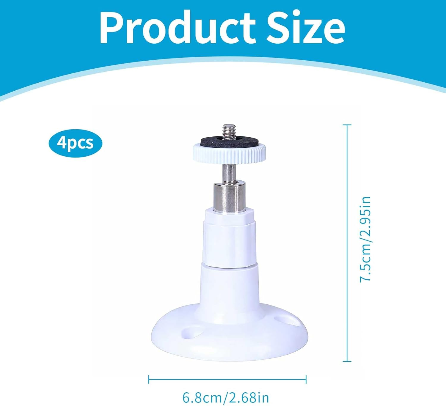 2 Pcs Adhesive Ring Camera Stand, 360-Degree Adjustable Wall-Mounted Installation, Screw-Free and Drill-Free Adhesive Installation, for Ring Indoor Cameras and Rings Outdoor Camera (White) image number 1