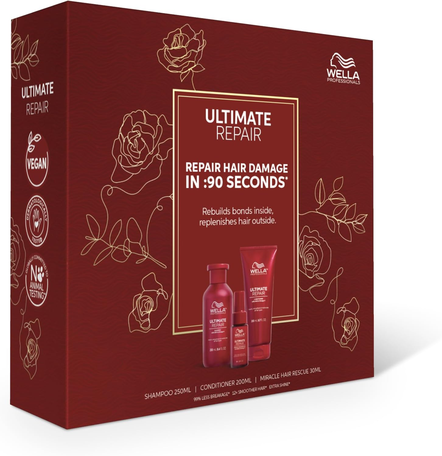 Wella Professionals Premium Care Ultimate Repair Trio Set, with Shampoo 250Ml / Conditioner 200Ml / Miracle Rescue 30Ml - Limited Edition image number 2