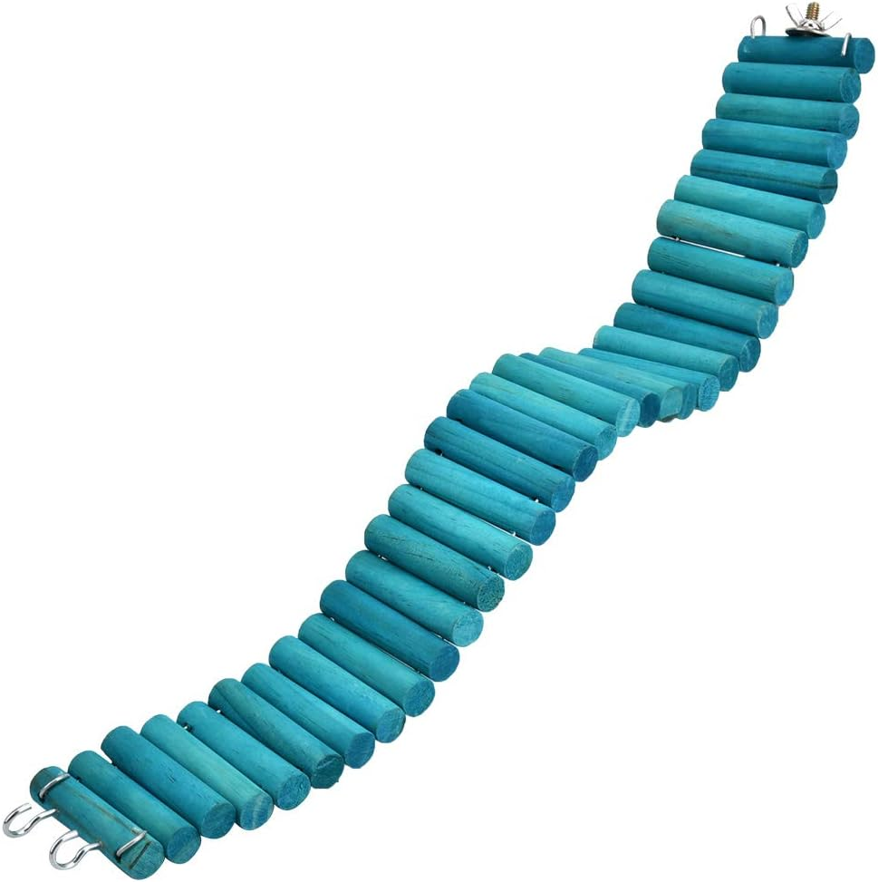 Pet Hamster Parrots Climbing Soft Ladder Suspension Bridge Birds Toy for Small Pets, 2.4 X 19.7Inch image number 3