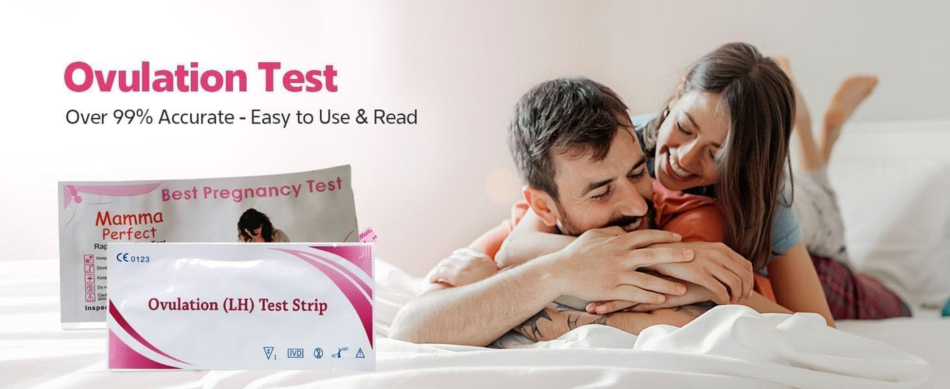 Ovulation and Pregnancy Test Strips, 40 LH + 10 HCG, High Sensitivity for Accurate Results
