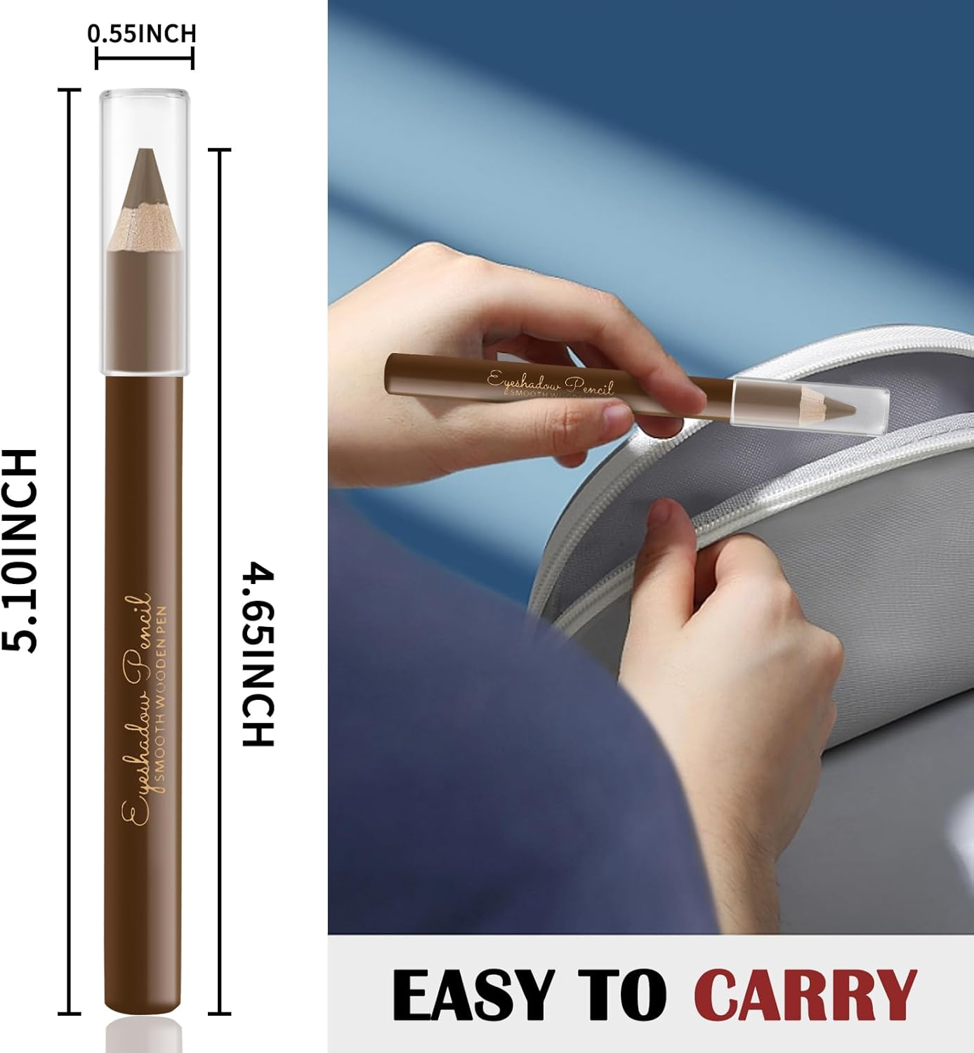 Apooliy 3 in 1 Eyebrow Pencil Set - Waterproof Long Lasting Eyebrow Pen, Matte White Eyeliner, Translucent Brow Contour - Women Eye Makeup - Dark Brown image number 7