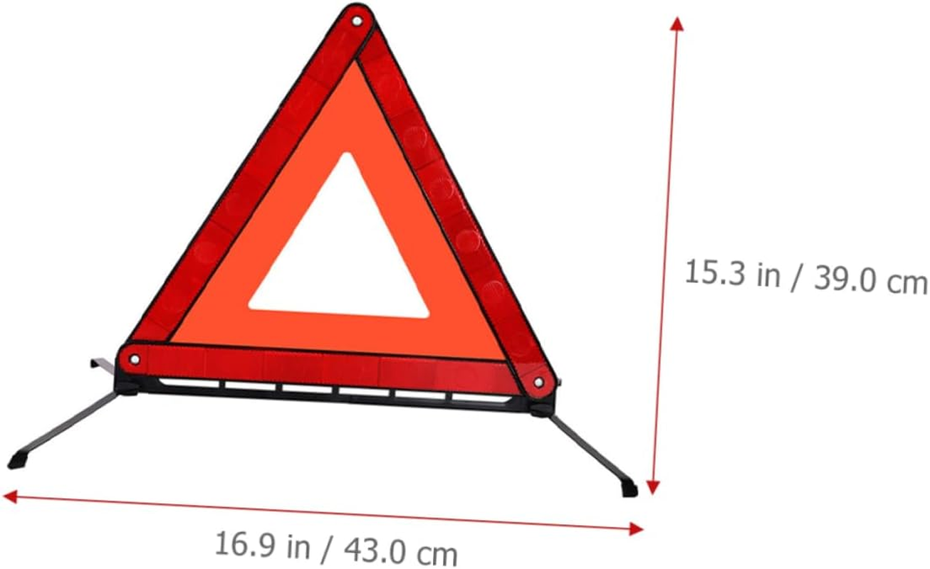SOLUSTRE Foldable Reflective Warning Triangle Tripod Car Roadside Safety Early Warning Sign Emergency Reflective Triangle for Road Trip and Semi Truck Accessories image number 2