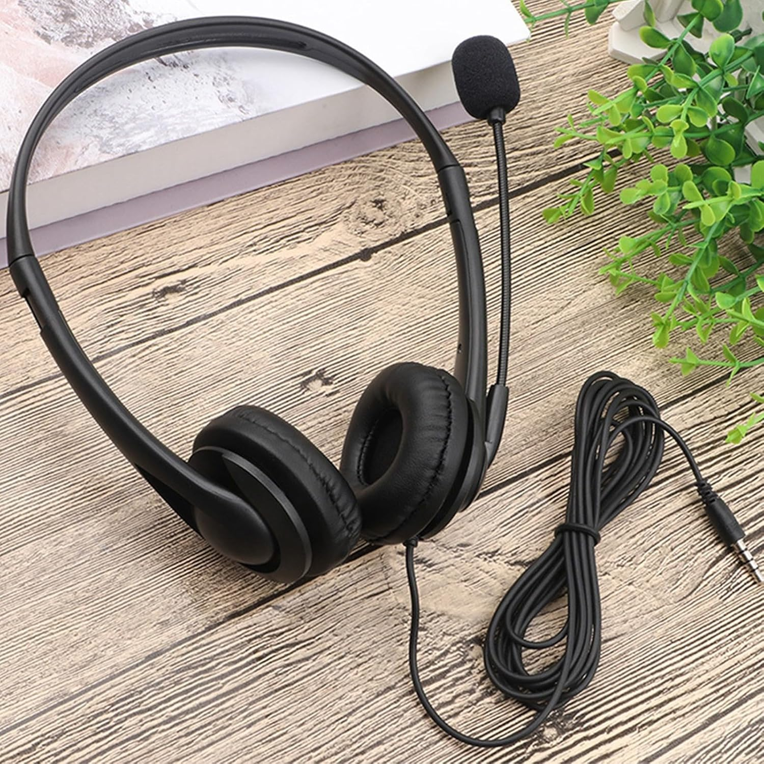 Corded Headphones Computer Laptop Earphones with 3.5Mm Hearing Plugs Are Lightweight for Music Studies and Recalls Hearing Equipment image number 3