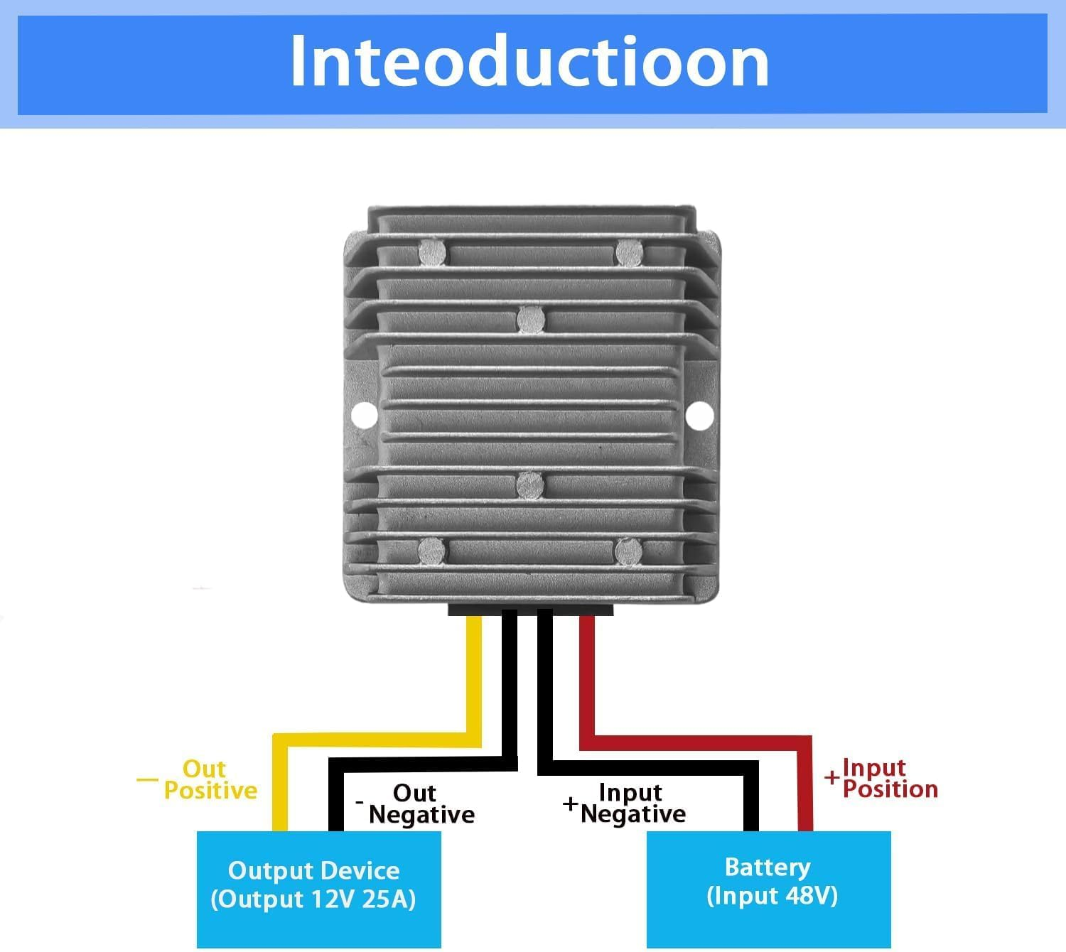 DC Converter Voltage Reducer Step down 10A 120W 48V 36V to 12V Transformer Waterproof Automatic Buck Boost Voltage Stabilizer for Car Truck Boat Solar System Durable Power Adapter image number 2
