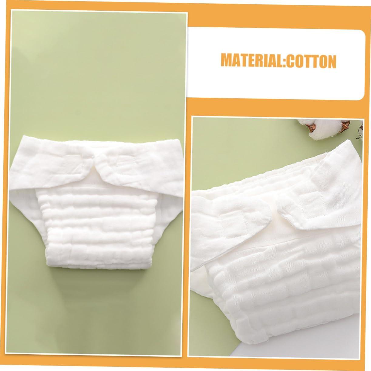 5Pcs Cotton Nappy Liners Boy Girl Diapers Newborns Washable Reusable Soft Nappy Inserts for Toddlers Swim Diaper Inserts image number 1