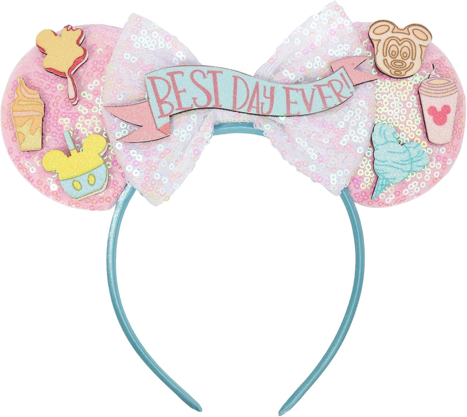 Mouse Ears Bow Headbands (Metalic Purple, Medium)