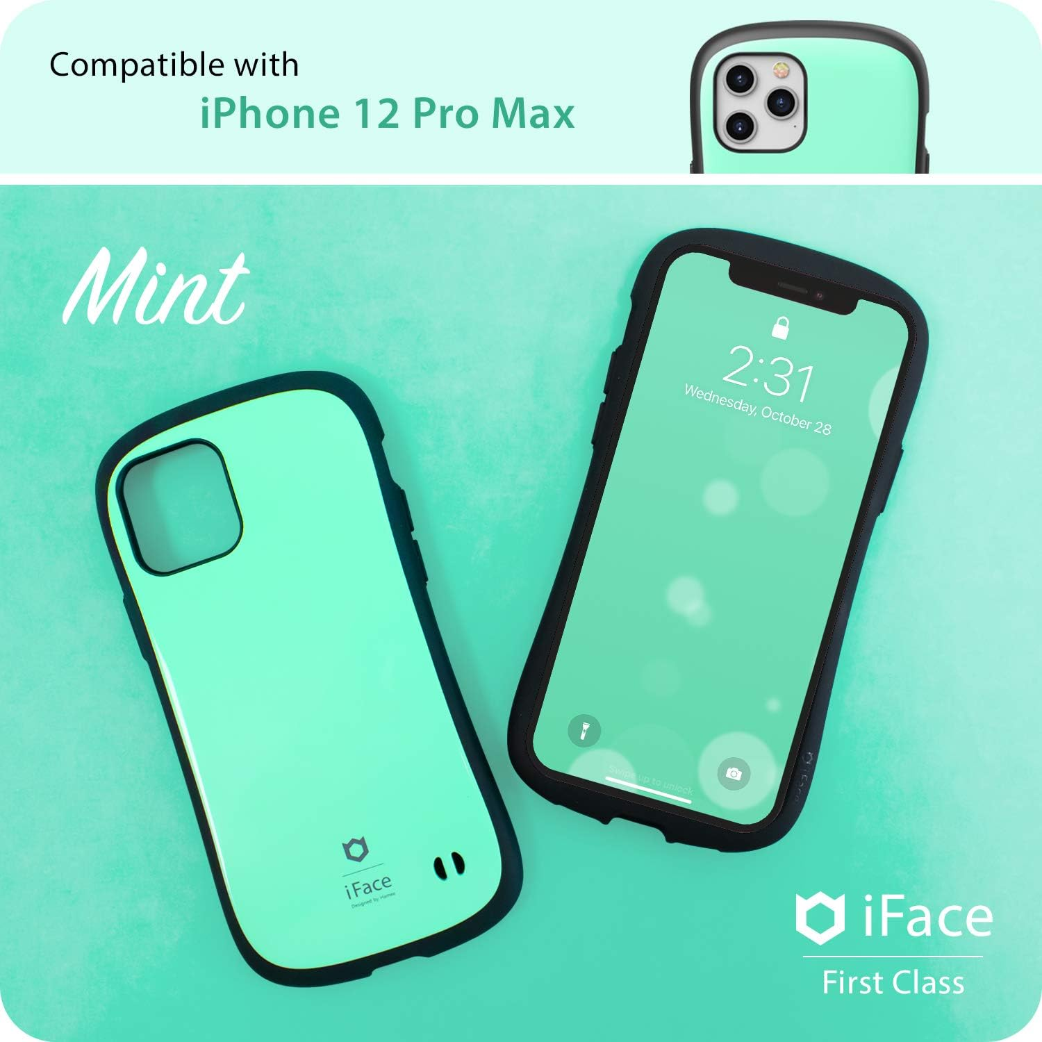 Iface First Class Series Iphone 12 Pro Max (6.7") Cell Phone Case &ndash; Cute Dual Layer [TPU and Polycarbonate] Hybrid Shockproof Protective Cover [Drop Tested] - Mint - Pink image number 5