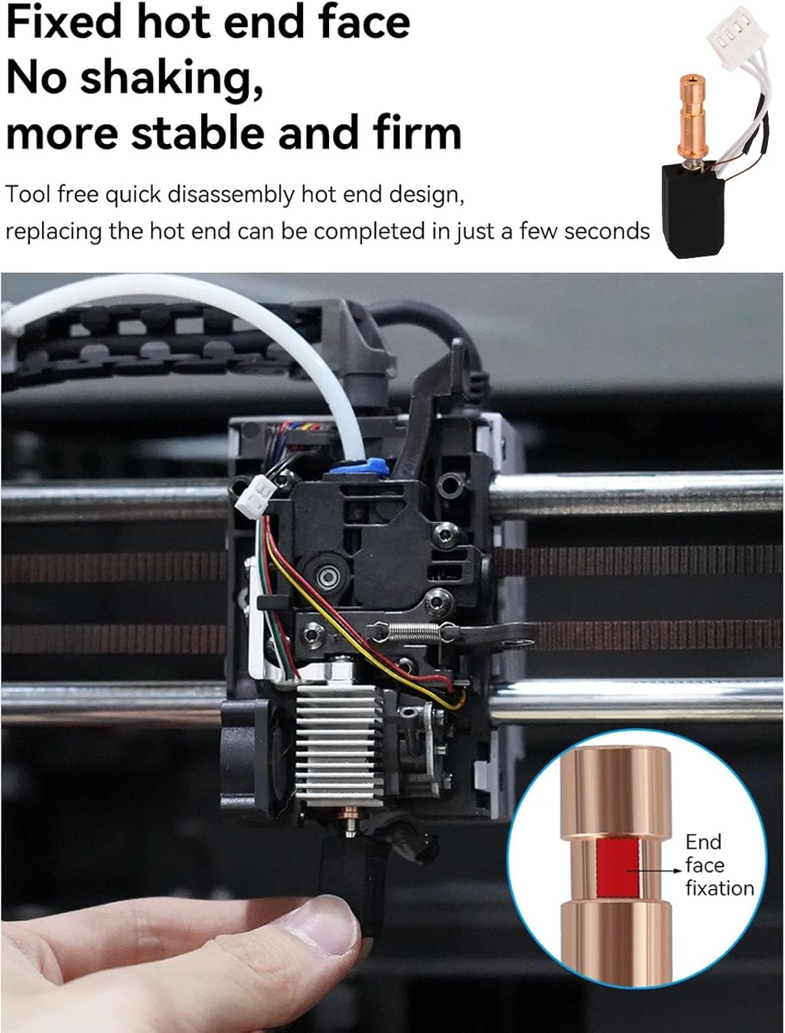Asixxsix Ceramic Hotend Kit, Ceramic Heating Block Hot End Kit, 3D Printer Hot End Replacement with 2 Silicone Cover, for Kobra S1, Combo, ACE Pro 3D Printers (0.6Mm) image number 4