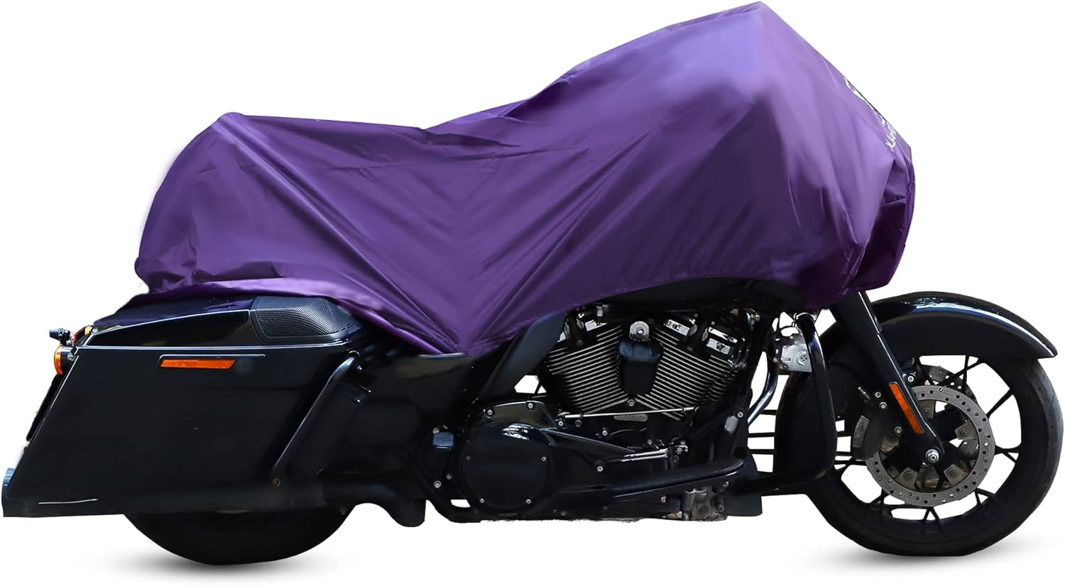 X AUTOHAUX Motorcycle Cover Lightweight Half Cover Outdoor Waterproof Rain Dust Protector Silver Tone L Size for Most Full Dress Touring Cruiser