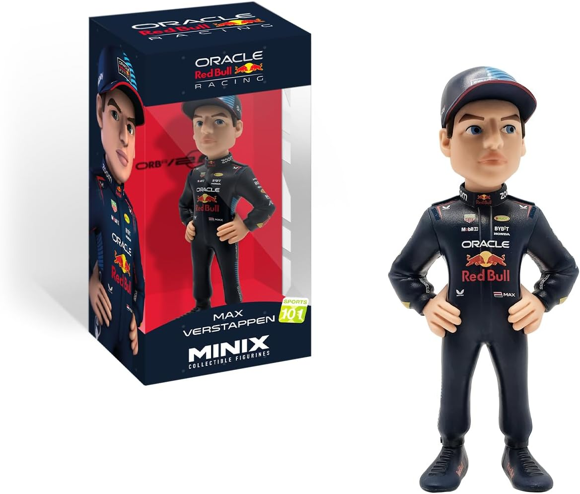 Minix Formula 1 Redbull Print Max Verstappen Collectible Figure, 12 Cm Height