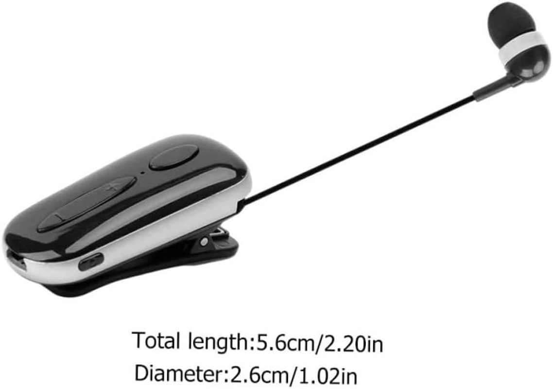 LOORGVEL Wireless Earbud Clip-On Headphones Retractable Sports Headset Mic Black Dc5.0V for Workout and Outdoor Use image number 3