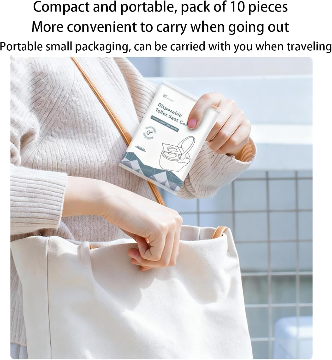 100-Count Toilet Seat Covers Disposable, Universal Size 38X46Cm, Waterproof, Washable, Essential for Travel in Public Restrooms, Suitable for Use in Public Restrooms, Airplanes, and Camping image number 6