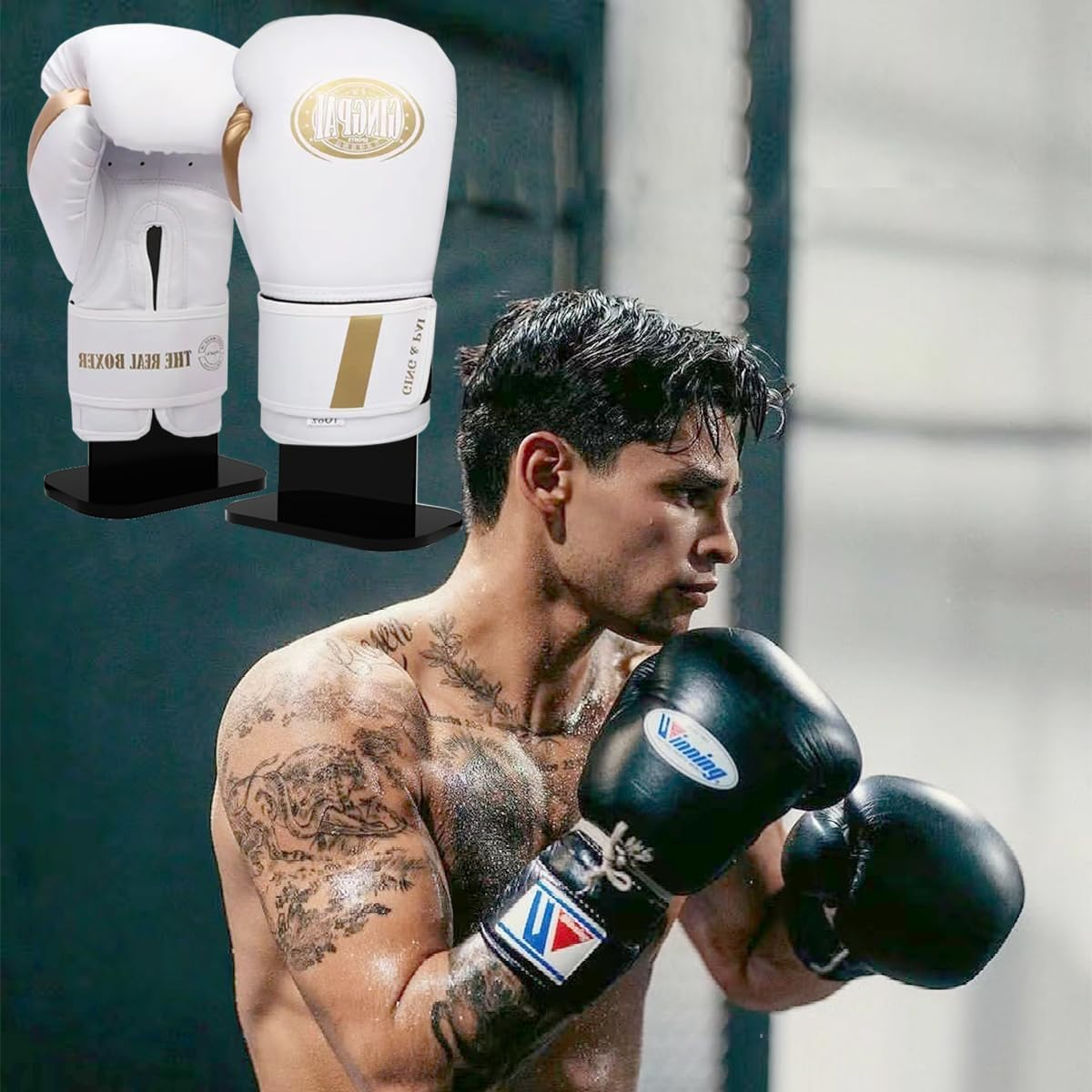 Boxing Glove Stand - Vertical Display for Boxing & Baseball Gloves