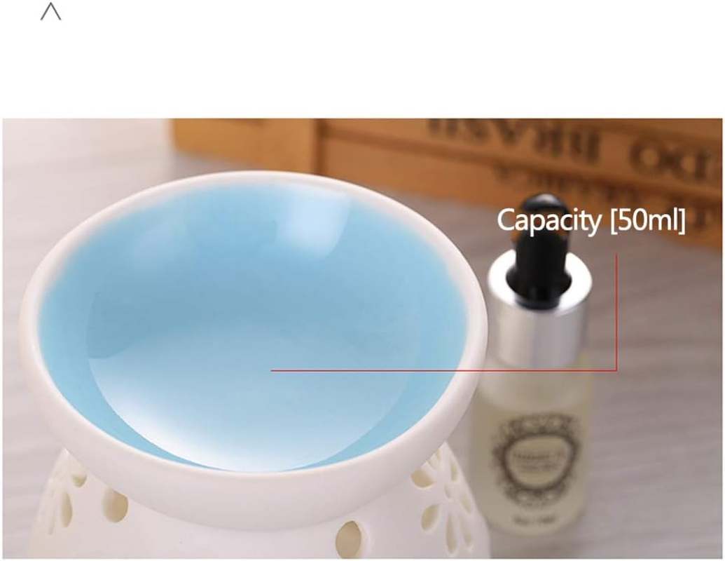 Sculpture Statue Antiques Collectables，Color Aromatherapy Aroma Burner Ceramic Oil Candle Wax Melt Burners Essential Oil Burner,Diffuser Wax Burner Home Bedroom Decor,B-40Ml-Matte image number 3