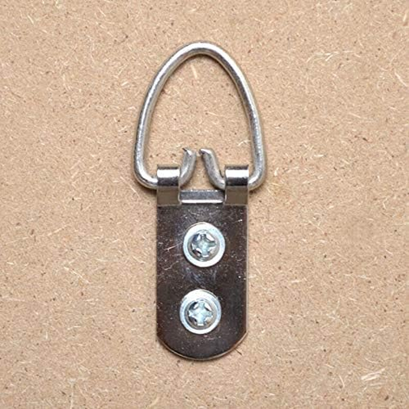 50 Pack Heavy Duty Steel D-Ring Picture Hangers with Screws for Hanging Clock Paintings Artwork Picture Frame Hook Photo Mirrors - Pro Quality Double Hole D-Rings image number 2