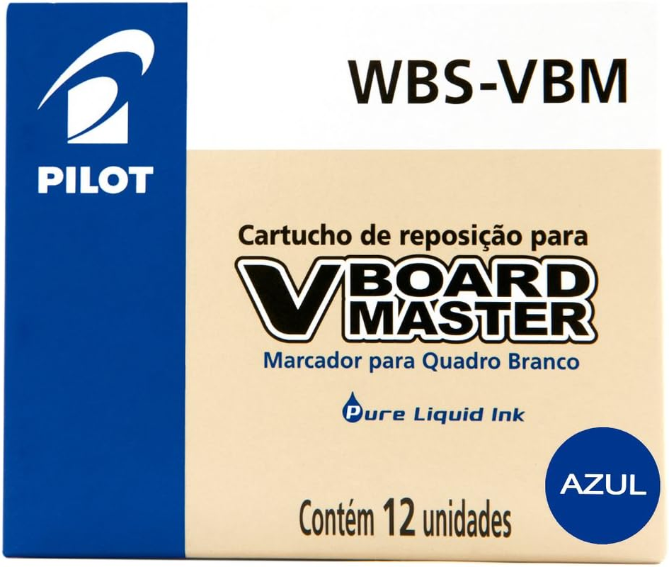Pilot Refill for V Board Master Marker Bullet/Chisel Tip - Black, Box of 12 - Black image number 6