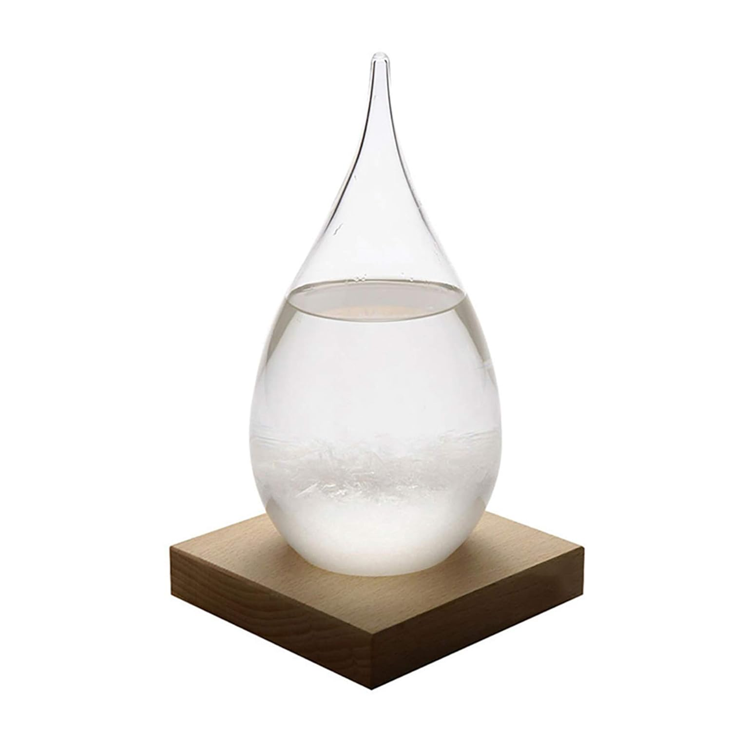 Enkrio Storm Glass Weather Predictor, Weather Station Weather Forecaster with Wood Base, Creative Crystal Glass Bottle for Home & Office Decoration (S) image number 4