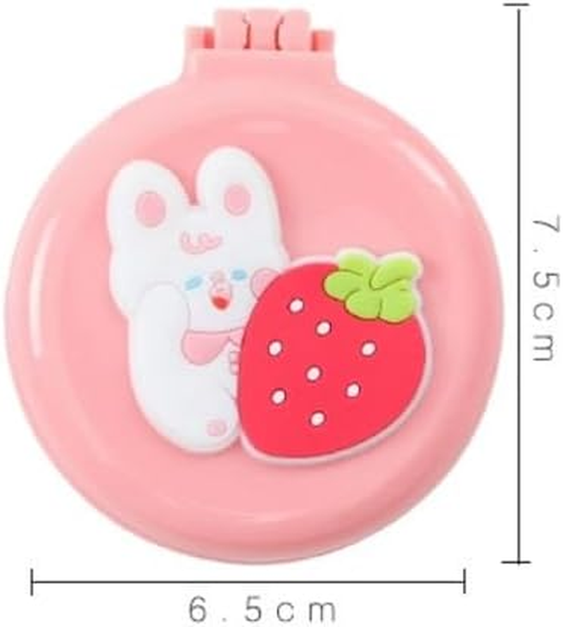 Little Pig Travel Hair Brush Pocket Comb with Mini Mirror Portable Compact Folding Hair Brushes round Mini Compact Massage Comb for Girls and Women, Styling Tools and Appliances, Hair Combs (2H968) image number 4