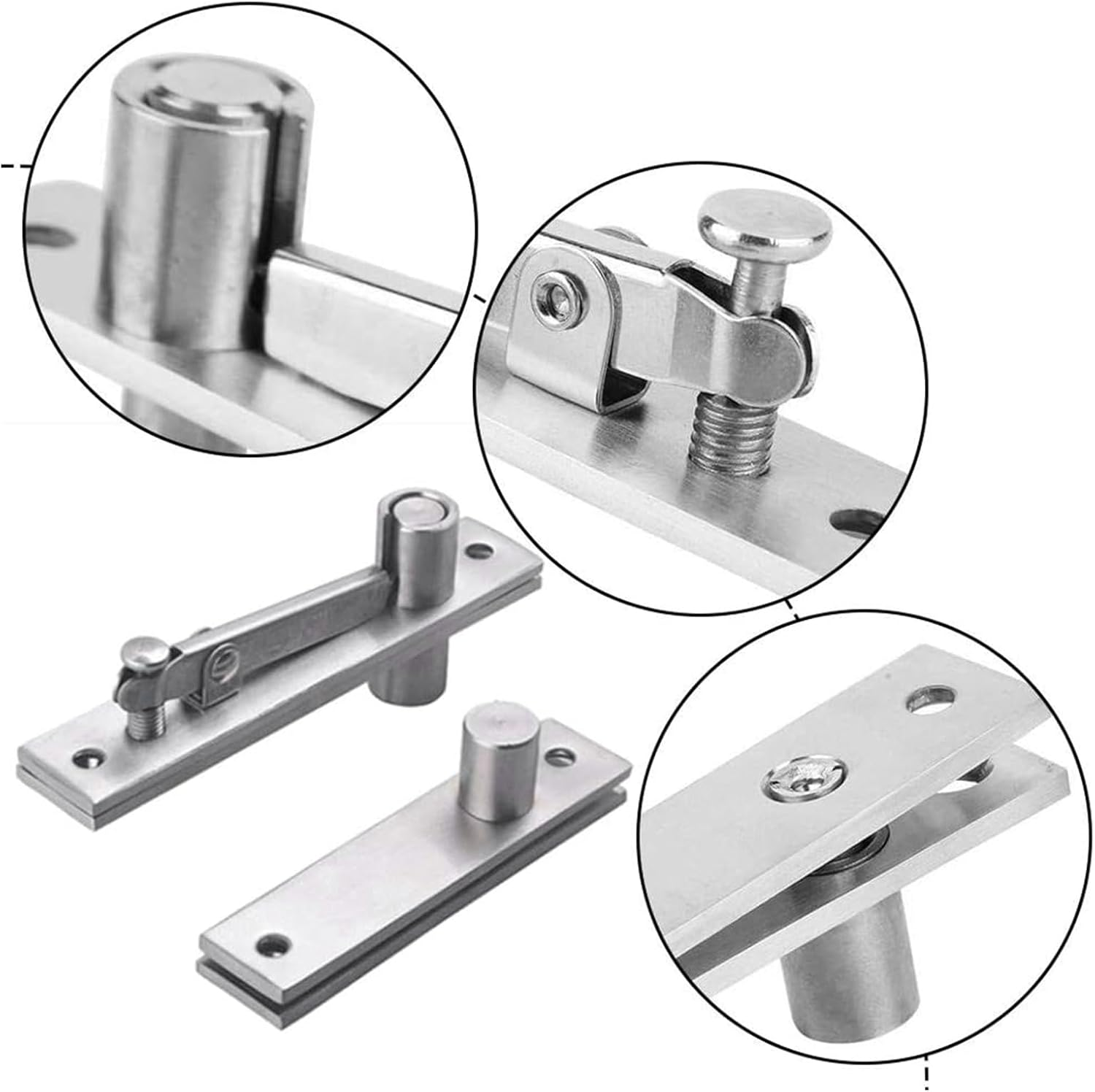 Nlvnmv Door Pivot Hinges, Heavy Duty 360&deg; Rotation Stainless Steel Pivot Hinge for Wood Doors, Invisible Door Hardware for Bookshelves & Secret Rooms image number 3