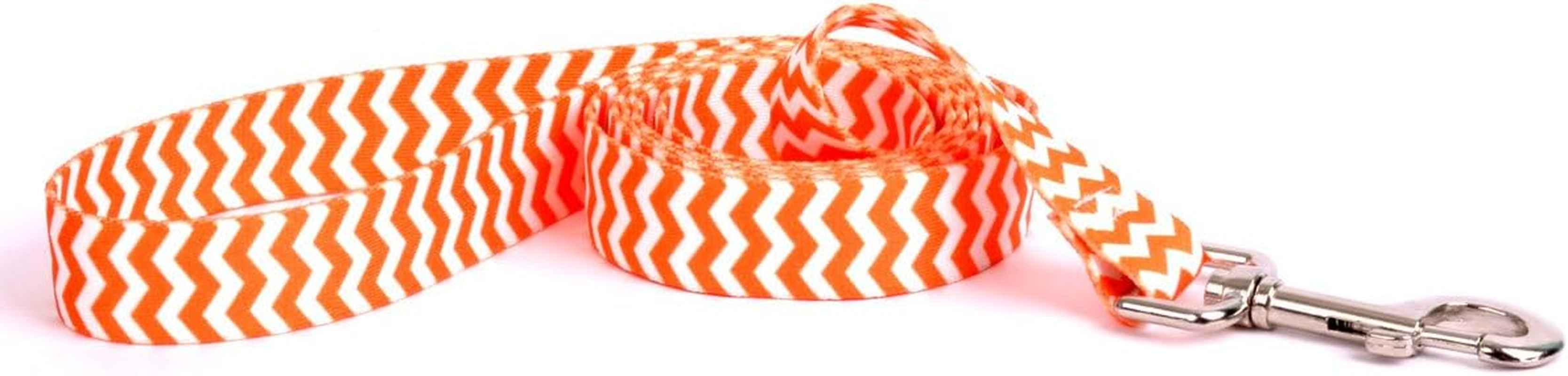 Yellow Dog Design Chevron-Tangerine Dog Leash 1" Wide and 5' (60") Long, Large