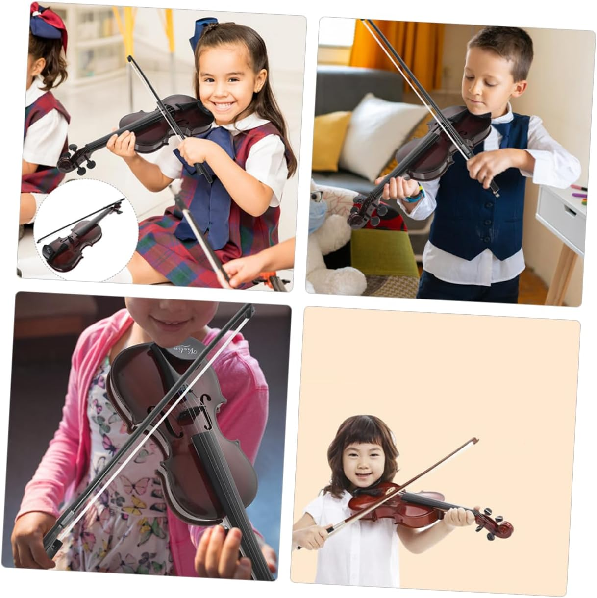 Abaodam 1 Set Simulated Music Violin Realistic Miniature Violin Adornment for Performance Photo Props and Interest Cultivation Durable Construction image number 5