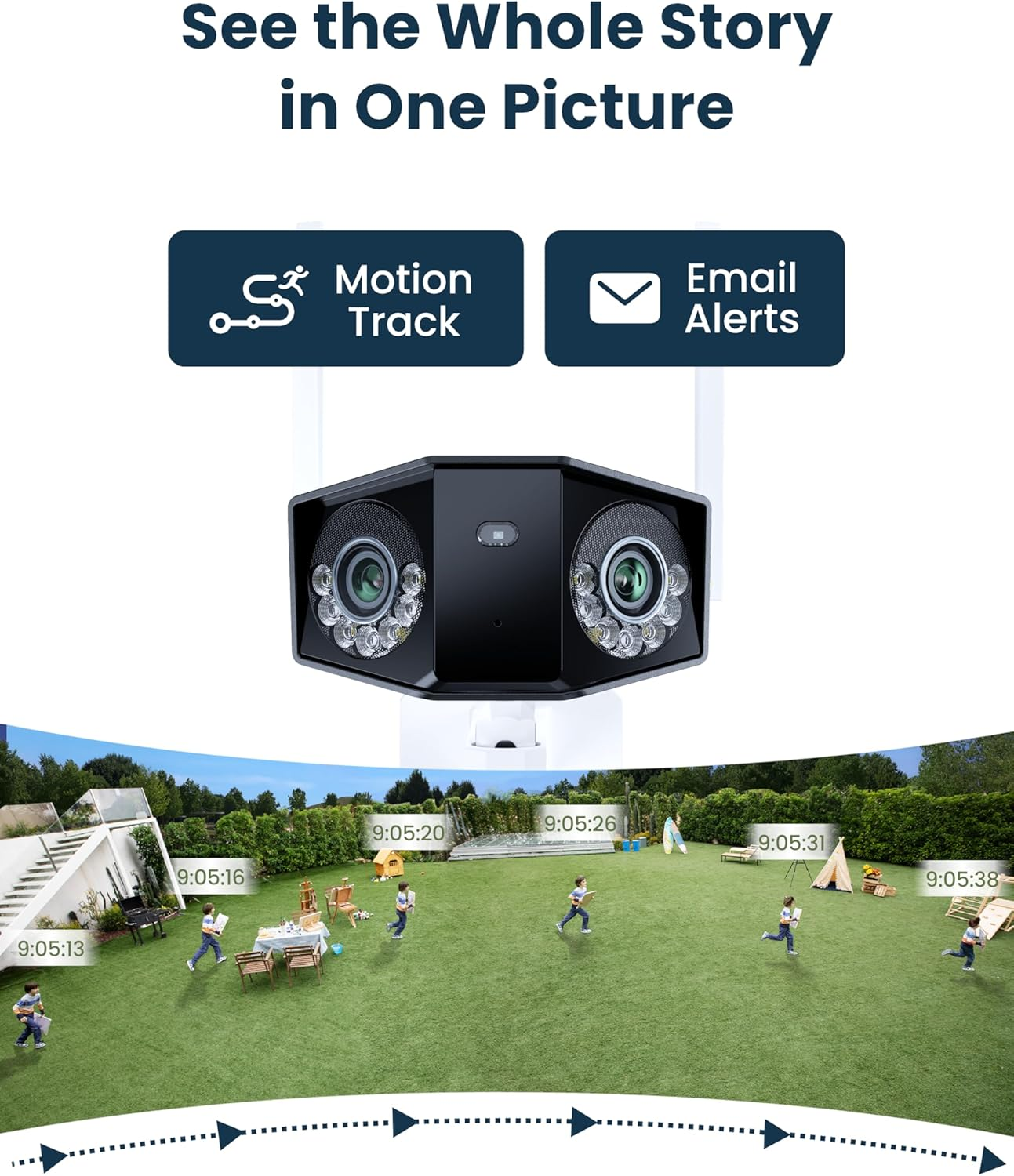 Reolink 16MP Outdoor Wifi Surveillance Camera with Dual Lens, 180&deg; Panoramic View, Trajectory, Smart Detection, Wi-Fi 6 2.4/5Ghz, Night Vision Spotlight, 24/7 Recording, Duo 3 Wifi image number 2