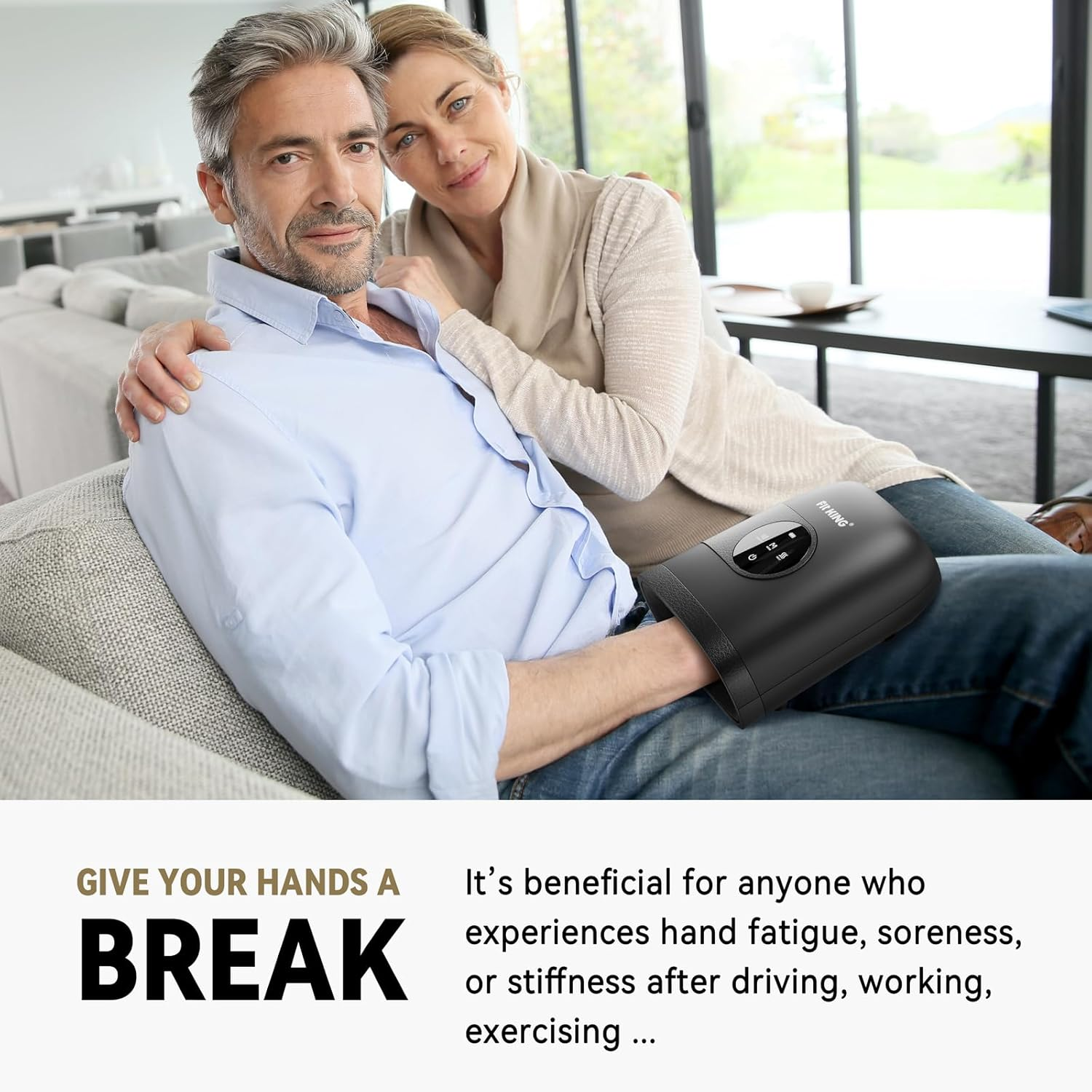 FIT KING Hand Massager, Cordless Hand Massager with Heat for Arthritis, Carpal Tunnel and Finger Numbness, 3 Modes & Levels, Ideal Gifts for Women image number 4