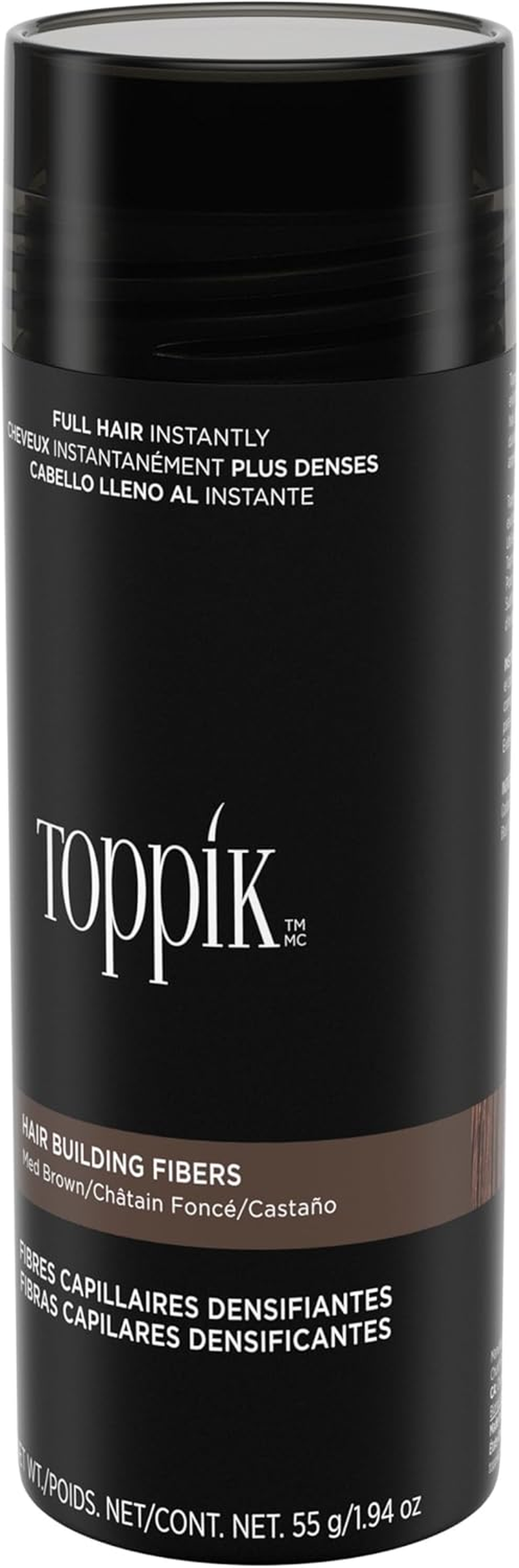 Toppik Hair Building Fibres - Hides Hair Loss - Natural & Fuller Look - Organic Keratin - Easy to Apply - for Men and Women - Hair Care - Hair Loss Products - Hairline Powder - 55G - Medium Brown image number 1