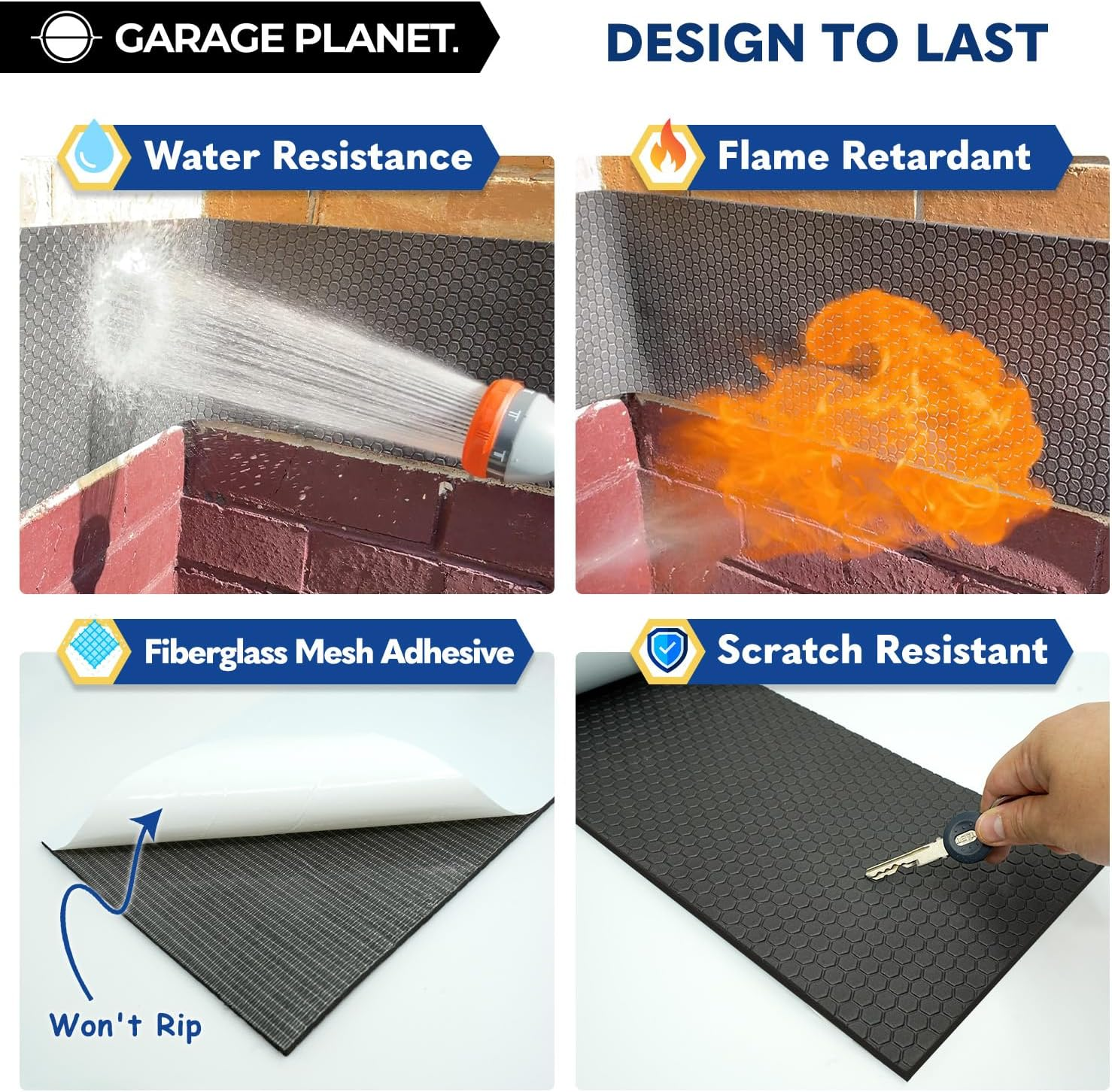 Garage Planet H1 Garage Wall Protector Car Door Wall Protector, Tool-Free, Designed in Australia (Black)