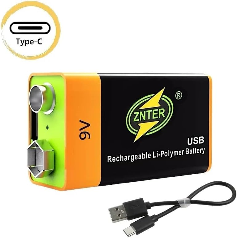 Rechargeable 9V Lithium Batteries 6300Mwh LI-PO Battery 700Mah with Cable Znter image number 1