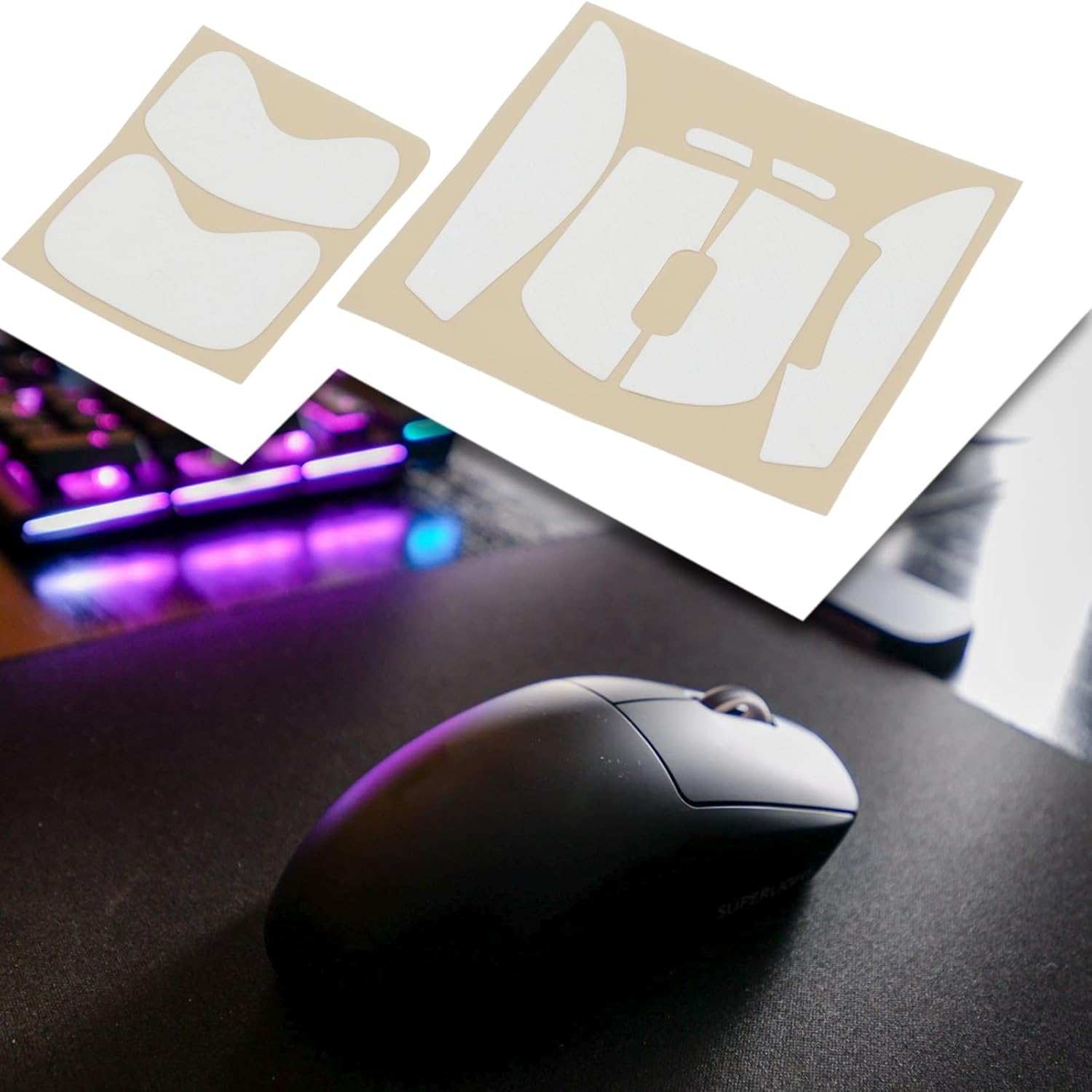 1Set Mouse Anti-Slip Grip Sticker Compatible with Logitech G Pro X Superlight for Gaming(White) image number 4
