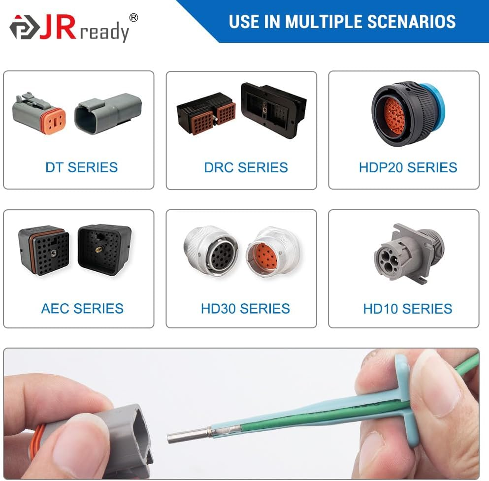 Jrready ST5269-02 Terminal Removal Tool Kit for Deutsch DT Series, 0411-310-1605 Deutsch Connector Tools, Solid Stamped Contacts Pin Extractor Tool Set 2PCS image number 5