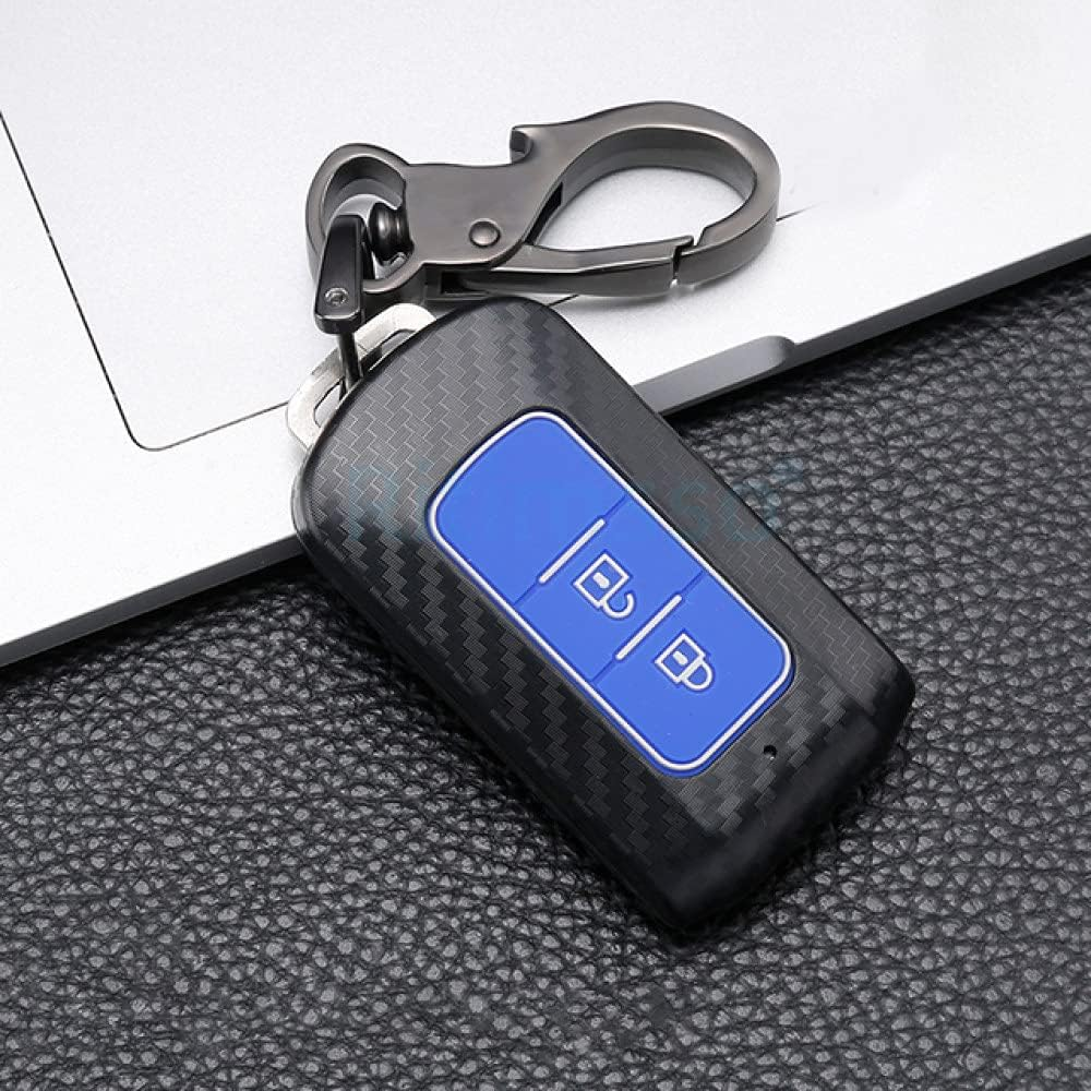 YJADHU Carbon Key Holder Key Chain Car Key Case Cover, Fit for Mitsubishi Outlander 3 Lancer 10 L200 ASX Colt Pajero Sport Eclipse Cross,3 Button Black