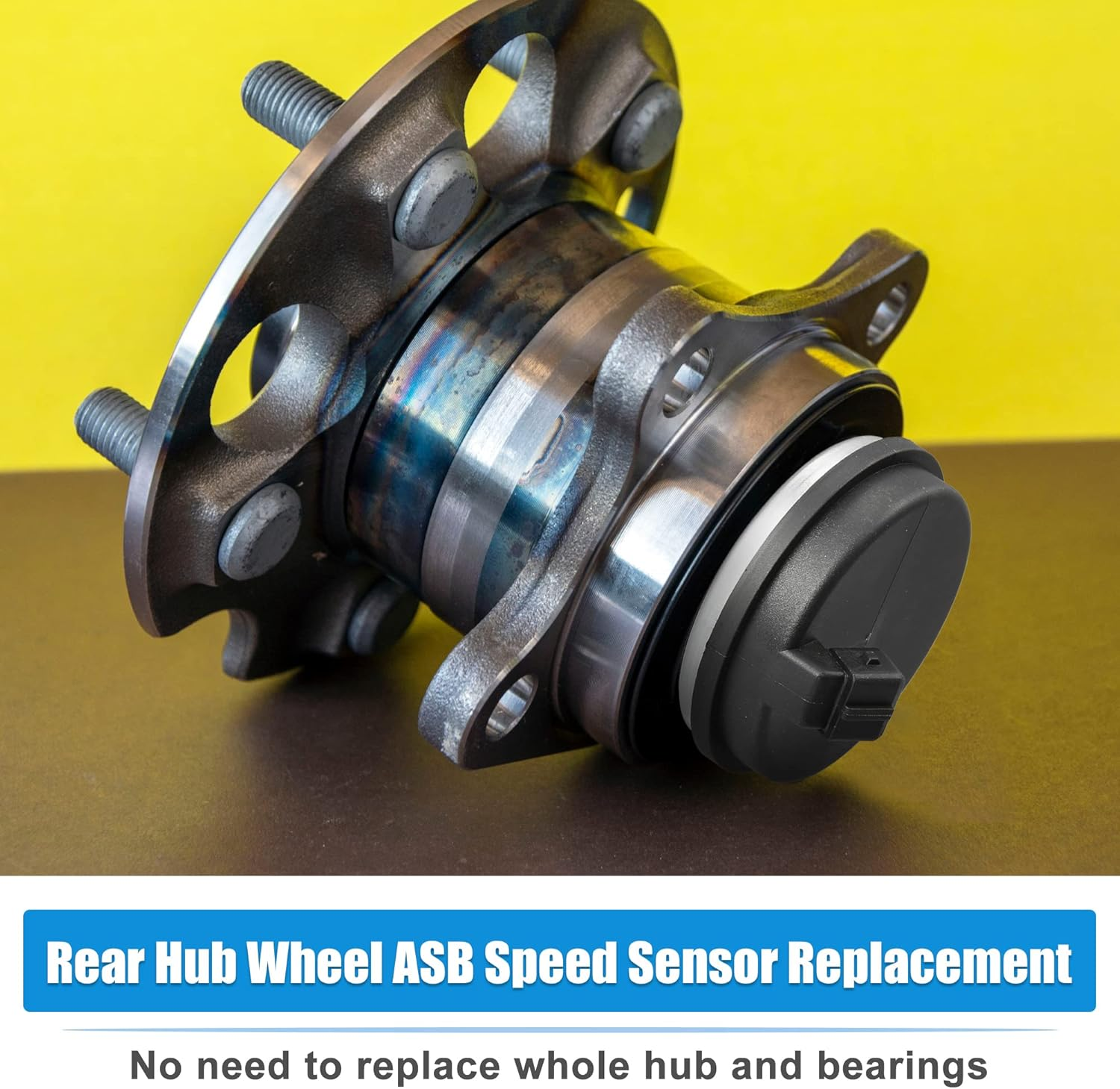 X AUTOHAUX Rear Hub Bearing ABS Speed Sensor for Hyundai Veloster N Tucson Sonata W/O AWD for Kia Sportage 2WD 58980-C1100 Rear Hub Wheel Speed Sensor Cap Rear Left Right Black ABS