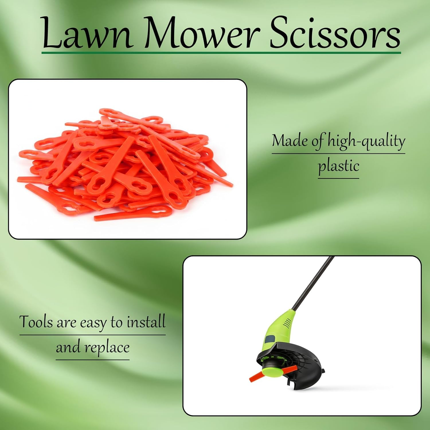 30 Pack Trimmer Blades for Ozito, Durable Plastic Replacement Blades for Garden Trimmers, 8.3Cm X 2Cm Large Hole Design, Suitable for Lawn Maintenance and Weed Control image number 2