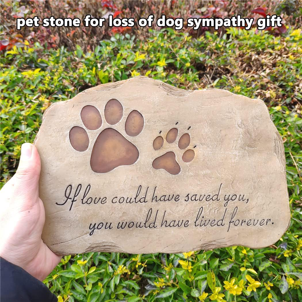 Jinhuoba Dog Memorial Stone, Indoor Outdoor Dog or Cat for Garden Backyard Marker Grave Tombstone. Hand-Printed Personalized Loss of Pet Gifts image number 6