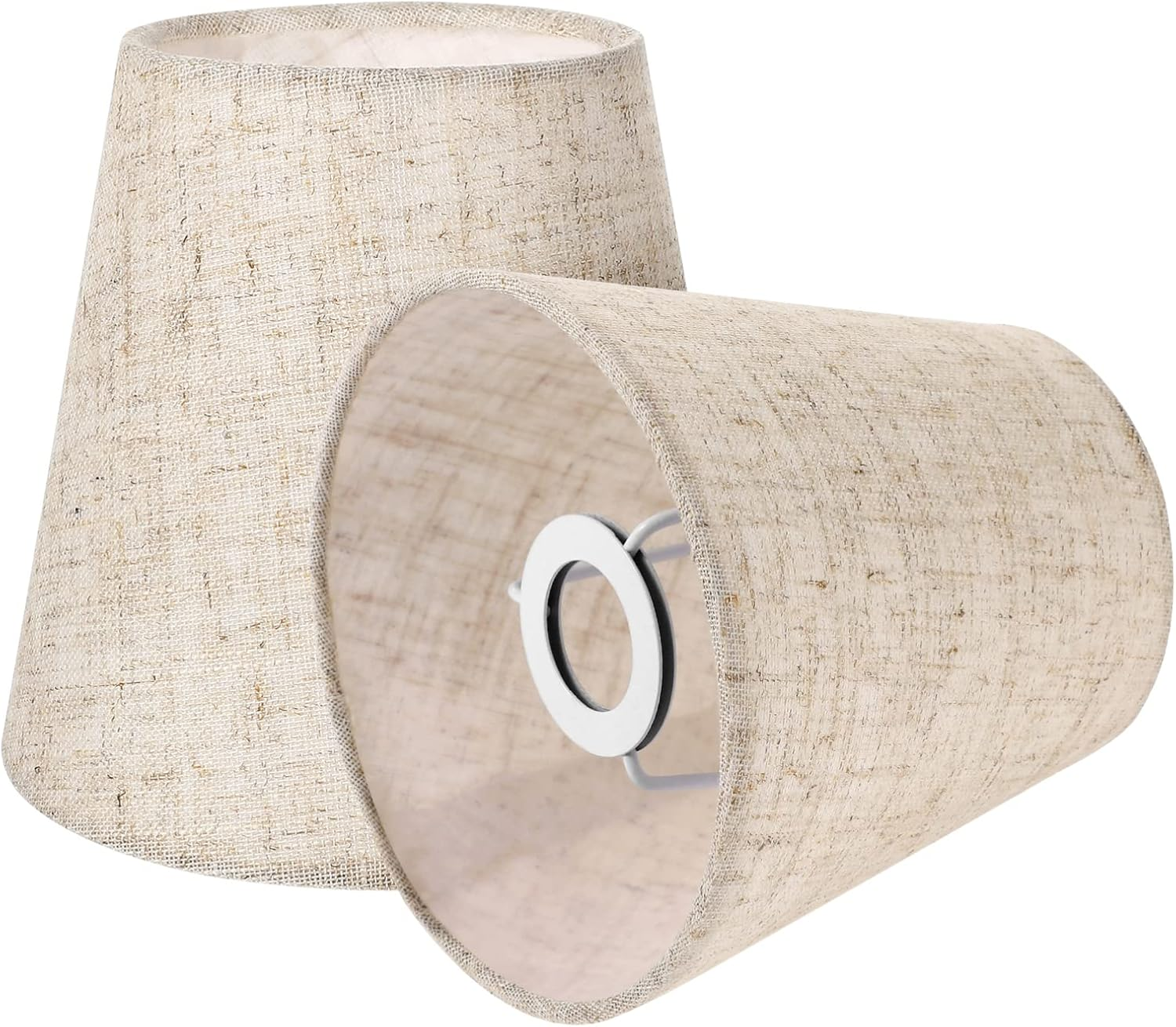 Gadpiparty 2Pcs Cloth Lamp Shades Modern Lampshade Linen Burlap Lamp Shades Fabric Lampshade for Table Lamps Linen Bedroom Bedside, Small Shade, 5.5X5.5X5.1Inch